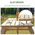 Outsunny 6 Seater Wooden Picnic Table Bench for Outdoor Garden or Patio with Parasol Cutout 150 cm Natural Wood Finish - 7
