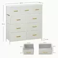 HOMCOM Chest of Drawers with 9 Fabric Drawers, Boucle Storage Organiser with Steel Frame, Fabric Dresser for Bedroom, Living Room, Hallway, Cream White - 3