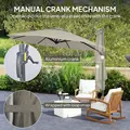 Outsunny 3 m Five-Angle Cantilever Parasol - Light Grey - 6