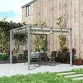 Outsunny 3 x 3 m Retractable Roof Pergola - Grey - 8