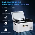Outsunny 12V Car Refrigerator w/ LED Light & Foldable Handles, 25L Portable Compressor Cooler, Fridge Freezer with 12/24V DC and 110-240V AC for Campervan RV Boat Travel - 4