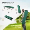 Outsunny Double Camping Cot Bed, with Bag - Green - 5