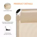 Outsunny Foldable Outdoor Sun Lounger, Reclining Lounge Chair Camping Bed Cot with Pillow 4-Level Adjustable Back Aluminium Frame, Khaki - 5