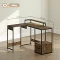 HOMCOM Industrial 'L' Shaped Multi-Work Desk - Brown - 3