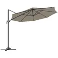 Outsunny 3 m Five-Angle Cantilever Parasol - Light Grey - 1