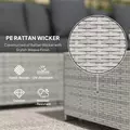 Outsunny 6 Pieces Rattan Corner Sofa Set - Mixed Grey - 4