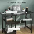 HOMCOM Compact Computer Desk with Storage Shelves, Study Table with Bookshelf, PC Table Workstation for Home Office, Study, Easy Assembly, 106 x 51cm, Black - 5