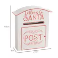 HOMCOM A5 Christmas Letter Postbox - White/Red - 3