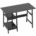 HOMCOM Compact Computer Desk with Storage Shelves, Study Table with Bookshelf, PC Table Workstation for Home Office, Study, Easy Assembly, 106 x 51cm, Black - 1