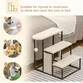 PawHut Three-Step Pet Stairs, with Sisal Scratching Board, Toy Hanging Ball, Steel Frame - 6