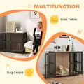 PawHut Dog Crate Furniture with Anti-Chew Resistant Mesh, Anti-Escape Single Door, for Large Dogs, 100 x 60 x 81.5 cm - 4