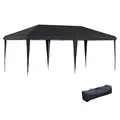 Outsunny Pop Up Gazebo 3 x 6m, Foldable Canopy Tent, Height Adjustable Wedding Awning Canopy w/ Carrying Bag, Black - 1