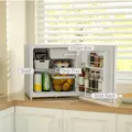 HOMCOM 46 Litre Lockable Countertop Fridge - Cream White - 5