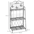 Outsunny 3 Tier Plant Stand Indoor Outdoor, Metal Plant Shelf Flower Display Rack for Potted Plants Garden Balcony Decor, 44 x 25 x 96 cm - 3