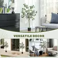 HOMCOM Set of 2 Decorative Artificial Tree, 4ft/ 120cm Silk Eucalyptus Trees with 230 Silver Dollar Leaves in Pot, Fake Plants for Home, Office, Living Room, Indoor Decor - 8