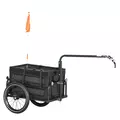 HOMCOM Steel Trailer for Bike, Bicycle Cargo Trailer with 65L Foldable Storage Box and Safe Reflectors, Max Load 40KG, Black - 1