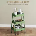 HOMCOM Three-Tier Storage Trolley - Green - 4