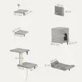 PawHut 6-Piece Cat Wall Shelves Set with Condo, Cat Wall Furniture with Platforms, Sisal Scratching Post, Bed, Toy Ball, Grey - 3