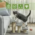 PawHut Pet Stairs 3-step Pet Ladder Cat dog Stairs Climb Ladder Cat Tree, Grey - 4