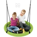 AIYAPLAY 100cm Diameter Nest Seat for Kids with Height Adjustable Hanging Ropes for Outdoor, Playground, Garden, Green - 1