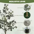 HOMCOM Set of 2 Decorative Artificial Tree, 4ft/ 120cm Silk Eucalyptus Trees with 230 Silver Dollar Leaves in Pot, Fake Plants for Home, Office, Living Room, Indoor Decor - 4