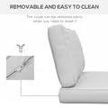 Outsunny 2 Seater Back and Seat Cushion Pillows Replacement, Patio Chair Cushions Set for Indoor Outdoor, Light Grey - 6