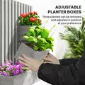 Outsunny Wall-mounted Wooden Garden Planters with Trellis, Drainage Holes and 3 Planter Boxes for Patio, Grey - 5
