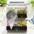 Outsunny Wall-mounted Wooden Garden Planters with Trellis, Drainage Holes and 3 Planter Boxes for Patio, Grey - 7