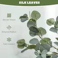 HOMCOM Set of 2 Decorative Artificial Tree, 4ft/ 120cm Silk Eucalyptus Trees with 230 Silver Dollar Leaves in Pot, Fake Plants for Home, Office, Living Room, Indoor Decor - 5