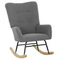 HOMCOM Teddy Fleece Rocking Chair - Grey - 1