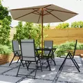 Outsunny Five-Piece Steel Frame Patio Set - Grey/Black - 9