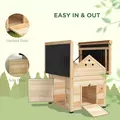PawHut Wooden Duck House with Double Doors, Openable Roof, Ventilation Holes, Removable Base, Natural Wood Finish - 5