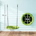 AIYAPLAY 100cm Diameter Nest Seat for Kids with Height Adjustable Hanging Ropes for Outdoor, Playground, Garden, Green - 3
