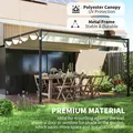 Outsunny 4 x 3 m Pergola, with Sliding Canopy - Cream - 5