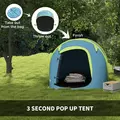 Outsunny Two-Man Pop-Up Dome Tent, with Accessories - Blue - 4