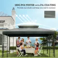 Outsunny Gazebo Roof Replacement, for 3 x 4m Frames - Grey - 6