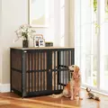 PawHut Dog Crate Furniture with Anti-Chew Resistant Mesh, Anti-Escape Single Door, for Large Dogs, 100 x 60 x 81.5 cm - 2
