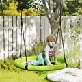 AIYAPLAY 100cm Diameter Nest Seat for Kids with Height Adjustable Hanging Ropes for Outdoor, Playground, Garden, Green - 2
