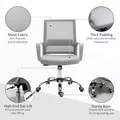 Vinsetto Ergonomic Desk Chair Mesh Office Chair with Adjustable Height Armrest and 360° Swivel Castor Wheels Grey - 8