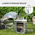Outsunny Multi-Feature Folding Camping Kitchen, with Wind Shield - 4