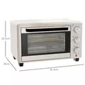 HOMCOM 21L Mini Countertop Oven, 100°C-230°C Adjustable Temp - White - 3