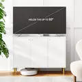 HOMCOM Elegant Two-Cupboard Sideboard - White/Gold-Tone - 6