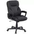 HOMCOM High Back Executive Office Chair, PU Leather Swivel Desk Chair with Tilt Function, Armrests and Adjustable Height for Home Office, Black - 1