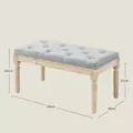 HOMCOM Vintage Wooden Bed End Bench - Light Grey - 3