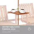 Outsunny 2-Seater Fir Wood Bench w/ Centre Table - 6
