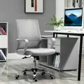 Vinsetto Ergonomic Desk Chair Mesh Office Chair with Adjustable Height Armrest and 360° Swivel Castor Wheels Grey - 2