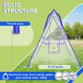 Outsunny Three-In-One Kids Metal Swing Set with Swing, Glider, Rocking Chair Swing, for Ages 3+ years - Orange and Blue - 4