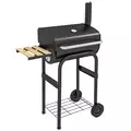 Outsunny Charcoal BBQ, with Thermometer, Shelves and Wheels - 1