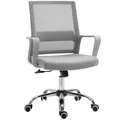 Vinsetto Ergonomic Desk Chair Mesh Office Chair with Adjustable Height Armrest and 360° Swivel Castor Wheels Grey - 1