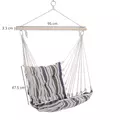 Outsunny Outdoor Hanging Rope Chair with Soft Padded Seat & Backrest, Garden Hammock Chair with Wooden Support Bar Cotton Cloth, Portable Garden Chair for Patio & Tree, Brown - 3